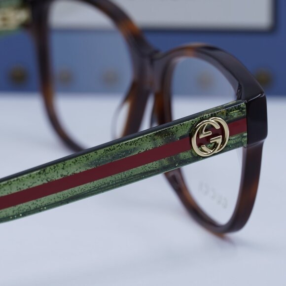 Final Price! Gucci GG0038ON 002 Havana/Green Eyeglasses 54mm - Picture 6 of 12